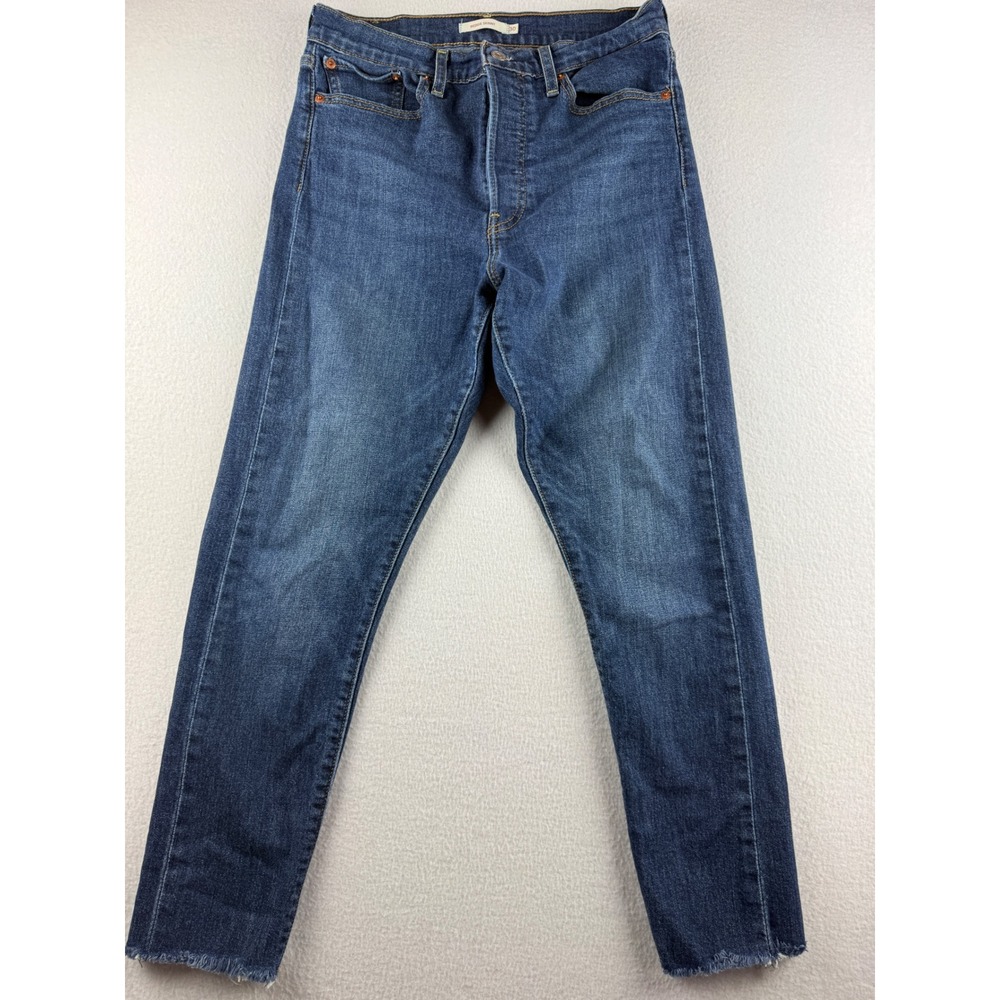 Levis Wedgie Skinny Jeans Womens 30 Medium Wash‎ High Rise Raw Hem 52305-0010